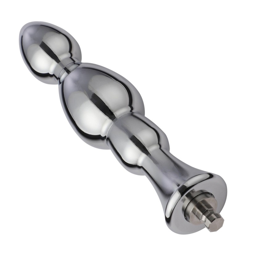 Hismith Smooth Metal Anal Dildo With Conical Beads