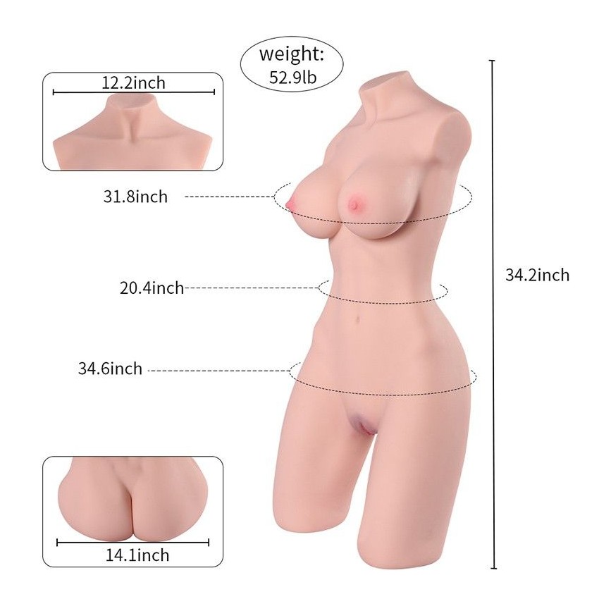 53lb 24kg Lifesize Half Body Sex Doll Sexy Lady with Vagina